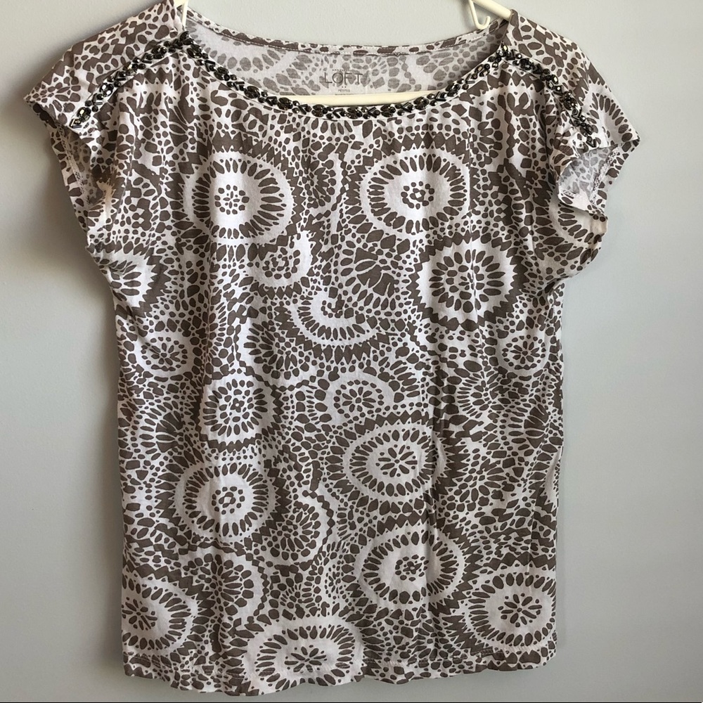 5/$20 Loft Embellished Cap Sleeve Blouse